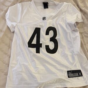 Reebok Women's Troy Polamalu White and Black Jersey Top